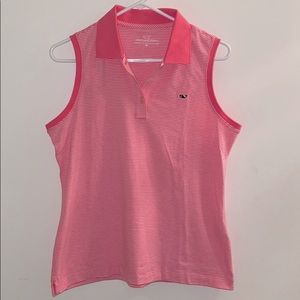 Vineyard Vines Edgarton Pink Sleeveless Golf Polo